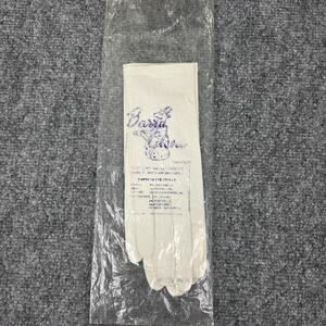 Vintage Barra Gloves Womens 7.5 White White Italian Leather Unlined Evening